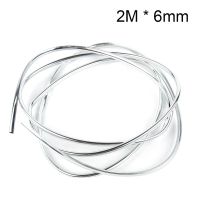 2M*6mm Car Door Chrome Moulding Trim Strip Edge Scratch Guard Protector Cover Strip Roll Chrome Styling Moulding Trim Strip Part Bumper Stickers Decal