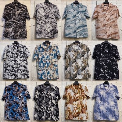 เสื้อฮาวายลายหินอ่อน hawaii ไซส์ m l xl 2xl 3xl 4xl ผ้าไหมซาตินอิตาลี่% ผ้านิ่มสวมใส่สบายไม่ร้อน ใส่ได้ทั้งชายและหญิง