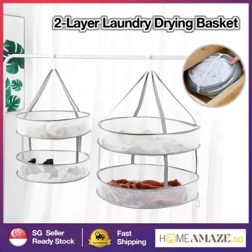 Cheap 1/2/3 Layer Hanging Mesh Drying Basket U-shaped Zipper Design Food  Fish Clothes Hanging Drying Net Outdoor Foldable Hanging Mesh Dryer