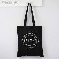 Christian Tote Bag 2022 Blessed Tote Bag Religious Bag Jesus Love Tee Psalms 91 Bag Custom Shopping Bags