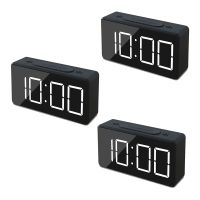 3X Small Mini Digital Alarm Clock for Travel with LED Time or Temperature Display, Snooze, Adjustable Brightness