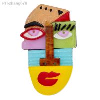 CINDY XIANG Japanese Anime Pins Human Face Brooches Cute Abstract Cartoon Acrylic Acetate Brooch Coat Jewelry for Friends Gift