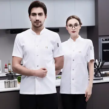 chef shirt Chef Jacket Long Adjustable Sleeve Men Women Unisex Cook Coat  Restaurant Hotel Kitchen Wear