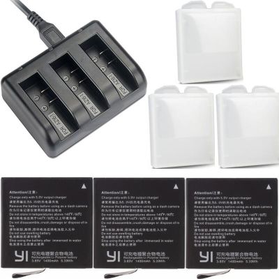 สำหรับ Xiaomi YI 4K Original แบตเตอรี่ AZ16-1 USB 3-Way Charger สำหรับ Xiaomi Yi Action กล้อง2อุปกรณ์เสริม1400MAh 4K Lite แบตเตอรี่