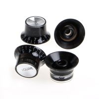 2 Tone 2 Volume Knobs กีตาร์ควบคุม Silver Hat Bell Top Potentiometer Cap สำหรับ LP SG