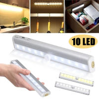 【Free-style】COD️10 LEDS โคมไฟ ใต้ตู้ หลอดไฟ PIR Motion Sensor ไฟ LED กลางคืน โคมไฟห้องครัว