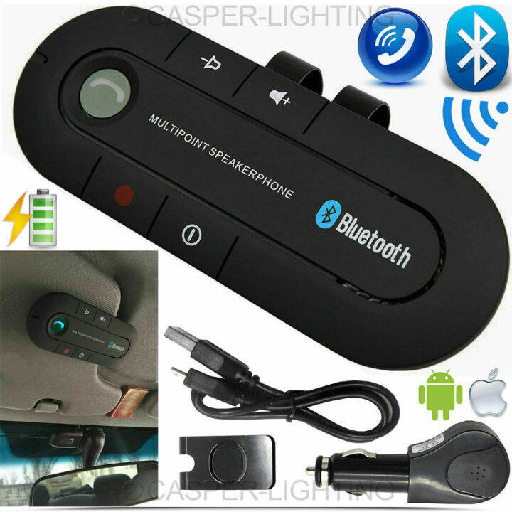 hd-voice-car-wireless-bluetooth-5-0-speaker-hands-free-car-kit-speakerphone-visor-clip-receiver-บลูทูธรถยนต์-บลูทูธไร้สาย-บูลทูธรถยนต์-ตัวปล่อยสัญญาณบลูทูธ