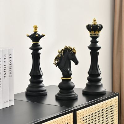 ：《》{“】= Resin Chess Pieces Board Games Parts International Chess Figurines Retro Home Decor Simple Modern Chessmen Ornaments