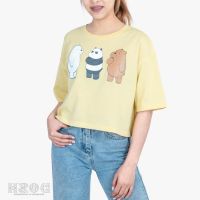 COD lianshai DOSH WOMENS CROPPED TOPS WE BARE BEARS เสื้อยืดทรงครอปสั้น ผู้หญิง 9DBBWT1020-LY