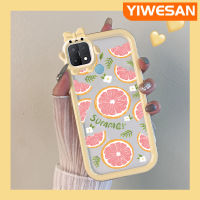 YIWESAN เคสสำหรับ OPPO A15 A35 A15s 4G,เคสกันกระแทกลายการ์ตูนน่ารักสีชมพูฤดูร้อนมีขอบสีสันสดใสลายมะนาวเคสโทรศัพท์โปร่งใสสัตว์ประหลาดตัวเล็กเลนส์กล้องถ่ายรูปกันกระแทก