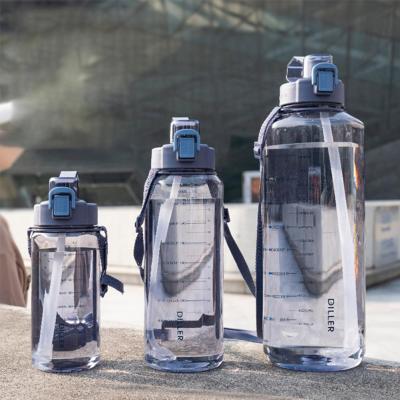 ขวดพร้อมหลอดน้ำปลอดสาร BPA พิมพ์ตาชั่งป้องกันการรั่วซึมเร็ว1050มล./2000มล./4000มล. ขวดน้ำสำหรับกีฬากลางแจ้ง