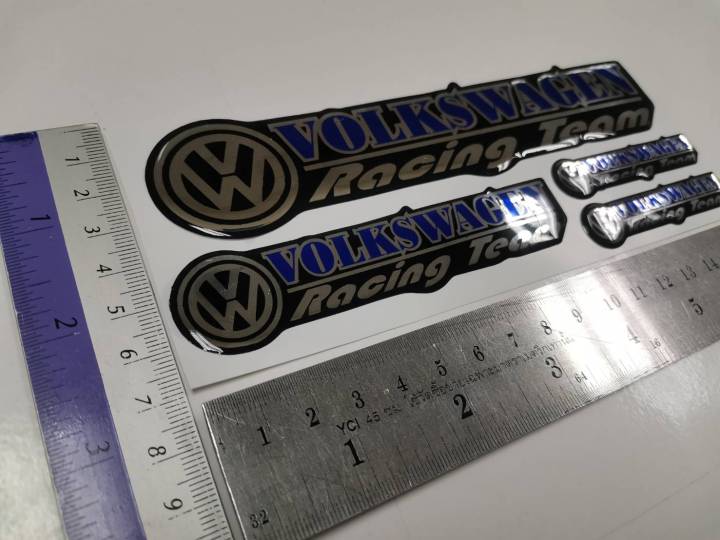 สติ๊กเกอร์-ชุด-เทเรซิ่นนูน-สำหรับรถ-volkswagen-คำว่า-volkswagen-racing-team-sticker-ติดรถ-แต่งรถ-โฟล์ค-สวย-ติดก้านล้อรถ-ติดกันสาดรถ-ติดก้านล้อ-ติดกันสาด-ดี