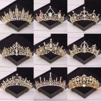 【CW】 Bridal Crown Golden Wedding Hair Accessories Crystal Rhinestone Bride Wedding Tiaras and Crowns Headpiece Diadema Hair Ornament