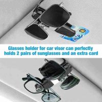 【CW】 Car Glasses Holder Sunglasses Clip Card Eyeglasses Accessories