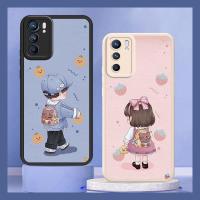 texture Waterproof Phone Case For OPPO Reno6 5G Back Cover personality heat dissipation protective soft shell cute