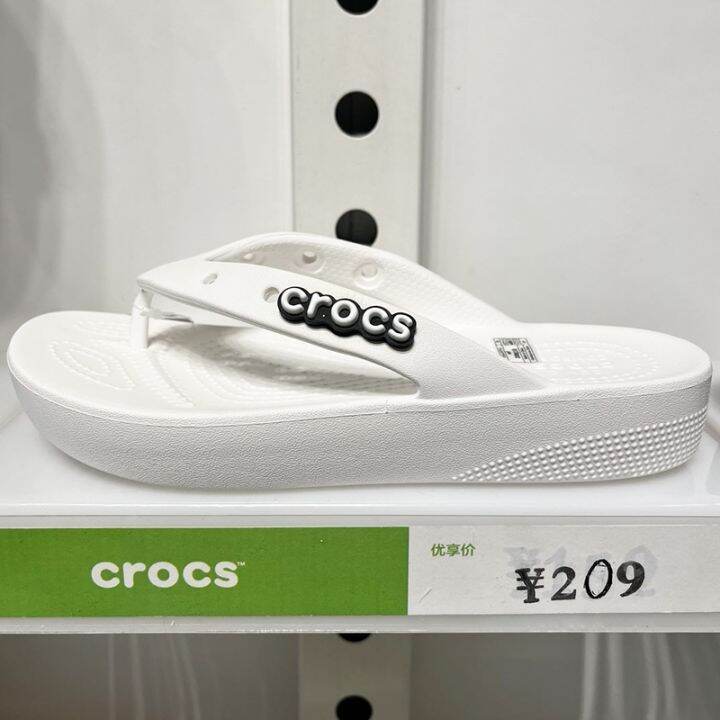 รองเท้าแตะชายหาด-crocs-แท้-classic-platform-flip-สไตล์คลาสสิก-พื้นนิ่ม-ส้นหนา-ใส่สบาย-dd