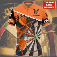 Customized Name Darts 3D Printing Summer Polo T-Shirt Unisex Short Sleeve Shirt for Darts Lovers