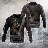 Autumn Fashion Retro Hoodies Beautiful Samurai Armor 3D Printed hoodies Unisex Zip Pullover Casual Harajuku Streetwear DW0388