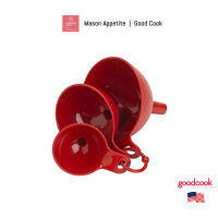 169991 GoodCook 3Pc Polypropylene Funnel Set กรวยพลาสติกชุด 3 ชิ้น