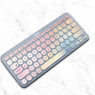 Wireless Keyboard Only Cover for Logitech K380 Wireless Colorful US Soft Silicone Film Case Slim Thin in Korean / English
