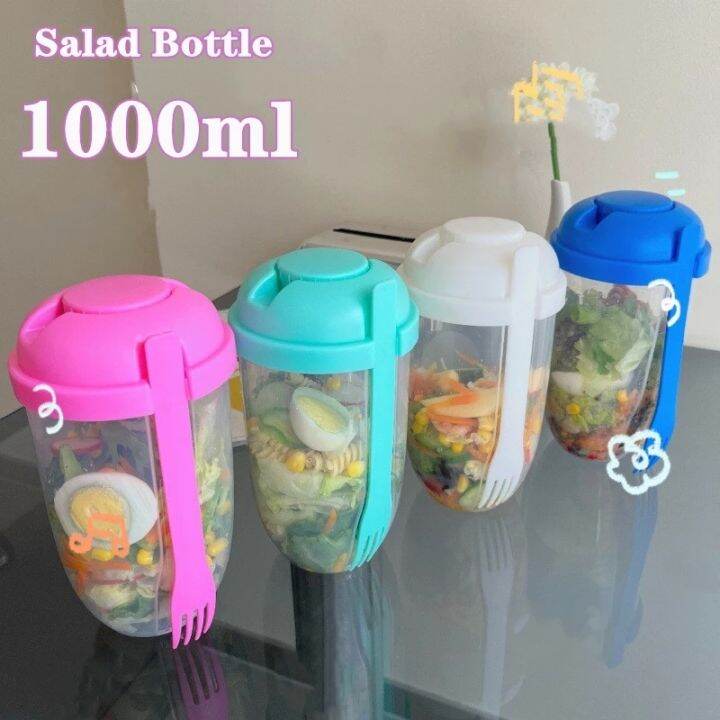 Mua Salad Cup - Keep Fit Salad Meal Shaker Cup with Lid and Fork