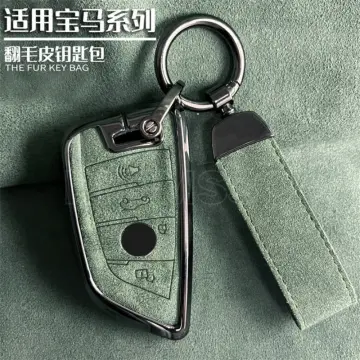 Hallmo Leather Car Key Case Fob Cover Key Bag Shell for Bmw F20 G20 G30 X1  X3 X4 X5 G05 X6 BMW Key Holder Keychain Accessories