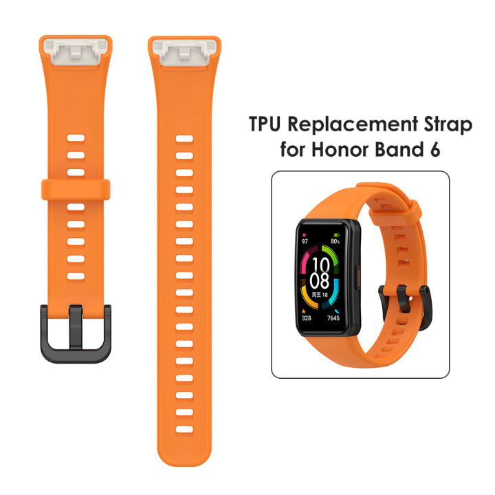 ซิลิโคนสายสมาร์ทวอทช์สำหรับ-honor-band-6ผู้หญิงผู้ชายสีทึบสายรัดข้อมือ