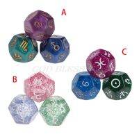 3pcs Multicolor 12 Sided Resin Dice Astrology Tarot Conslation Divination Hot Sale Drop Shipping