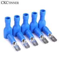 100pcs 50pcs FDFD2-250 MDD2-250 63mm azul 16-14AWG conector de Cableado aislado Terminal crimpado Spade