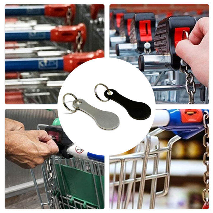 Key Ring Shopping Trolley Tokens, Stainless Steel Shopping Cart Key
