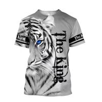 2023 new arrive- xzx180305   Summer Cross-Border T-Shirt Handsome Lion Animal Digital Printing Mens Casual Loose Sports 3DT Shirt