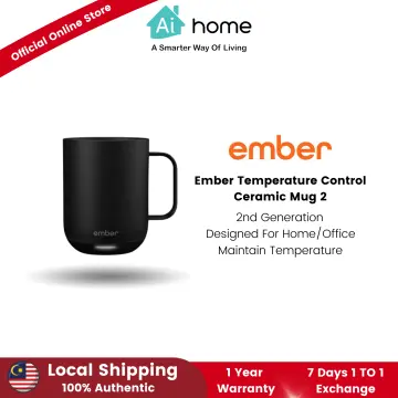 NEW Ember Temperature Control Smart Mug 2, 12 oz, Black, 3-hr Battery Life  - App Controlled Heated Coffee Travel Mug - Improved Design 