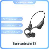 Adzuki bean B3 B6 Bone Conduction Headphones MP3 Wireless Bluetooth Headsets with Mic IPX5 Waterproof for Sports Cycling Running Over The Ear Headphon