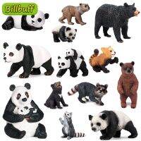 HOT Sale Solid Wild Animals Panda Bear Raccoon Cub Realistic Model Figures Action Collection Educational Toys for children Gift