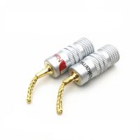 4Pcs/lot 2MM Nakamichi Copper Wire Gold-Plated Welding-Free Banana Plug Speaker Wire Plug Braided Wire Plug Connector Terminals