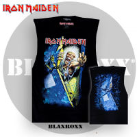 Blaxroxx เสื้อวง ลิขสิทธิ์แท้ Iron Maiden (SL-IRM005) เสื้อยืดคอกลมแขนกุด ผ้า Cotton100