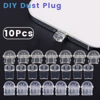 Plug Anti Debu DIY 10ชิ้น,จี้ห้อยโทรศัพท์ป้องกันฝุ่นพอร์ตปลั๊กสำหรับ IPhone กันฝุ่นแบบโปร่งใสปลั๊กชนิด C อุด