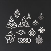 1pc Alloy Metal Silver Infinity Heart Endless Love Chinese Knot Connector Charms Pendant For Jewelry Making