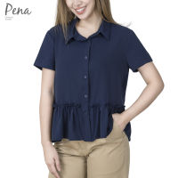 Pena house เสื้อเบลาส์ทรงครอปสั้น ชายระบาย PBSS102203