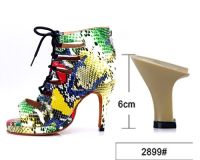 WUXIJIAO Dance Shoes For Women Latin Dance Shoes Trend Snake Texture Salsa Dance Shoes HEEL5CM-10CM