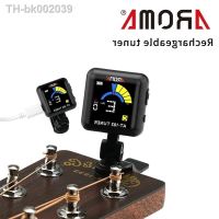 ❐◑ AROMA AT-102 Rechargeable Clip-on Guitar Tuner Color Screen with Built-in Battery USB Cable for Chromatic Guitar Bass Ukulele