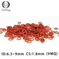 10PCS/lot Silicon Ring Silicone/VMQ O ring 1.8mm Thickness ID6.3/6.7/6.9/7.1/7.5/8/8.5/8.75/9mm Rubber O-Ring Seal Ring Gasket Gas Stove Parts Accesso