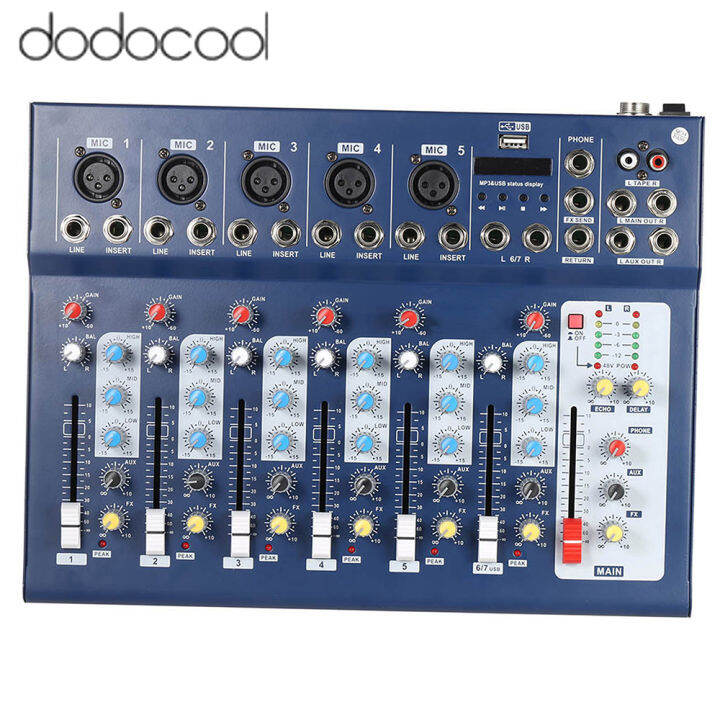 dodocool F7USB 7Channel Digital Mic Line Audio Sound Mixer Mixing