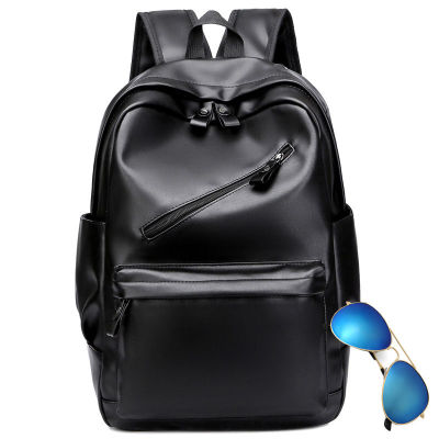 TOP☆Backpack mens leather schoolbag leather texture mens backpack Korean version of the trend of fashion large capacity travel England leisure