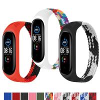 Watchband Single Loop Replacement Nylon Braided Elastic Watch Strap Wristband For Xiaomi Mi Band 3/4/5/6/NFC Smartwatches