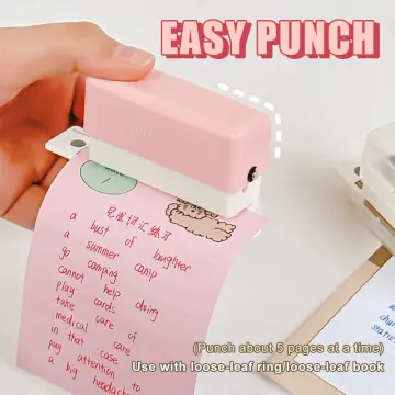 Mini 6 Hole Puncher DIY Hole Punching Loose Leaf Paper Hole Punch B5 A5 A4  Paper Binding Smart Ring Binder Planner Hole Punch 
