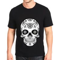 new printed t-shirt black and white sugar skull customization Loose Top mens fashion short-sleeved YC8P