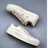 Conver Chuck Taylor All Star Lift OX "Beige/White" Star Classic Neutral High-top Platform Platform Casual Sneakers Size: 35-39