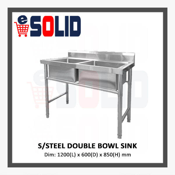 Stainless Steel Double Bowl Sink Table 4FTx2FT Lazada