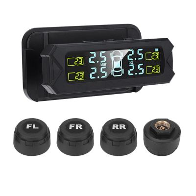 Tire Pressure Monitoring System Tpms on the Windshield Wireless Safety Tire Pressure Monitor with 4 Sensors Car Accessory